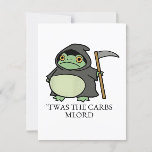 Cute Grim Reaper Frog – ’Twas the Carbs M’Lord Postcard