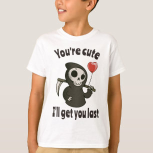 Cute Grim Reaper with romantic heart T-Shirt