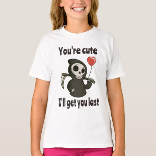 Cute Grim Reaper with romantic heart T-Shirt