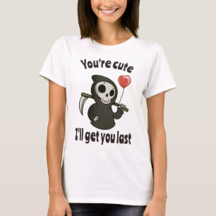 Cute Grim Reaper with romantic heart T-Shirt