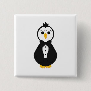Cute Groom Penguin 2 Inch Square Button