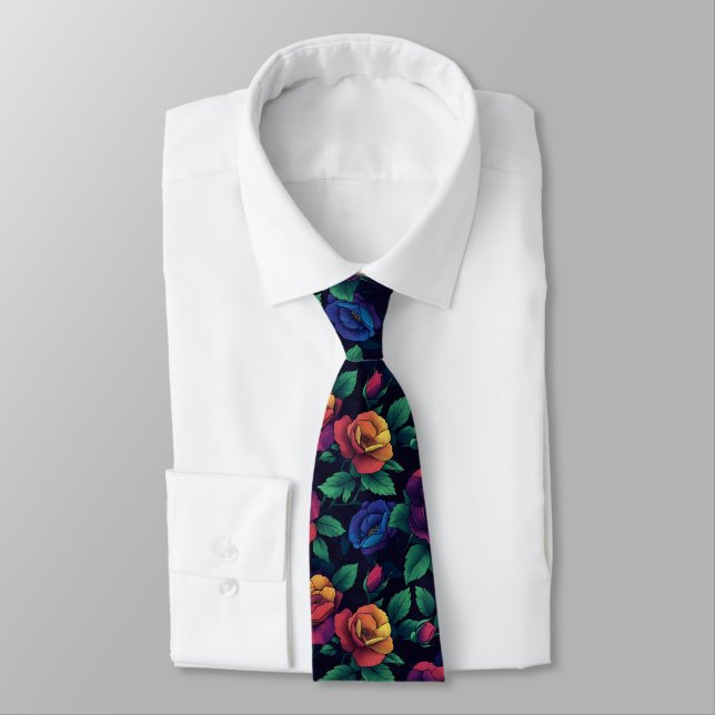 Cute Groomsman Gift Rose Tie (Tied)