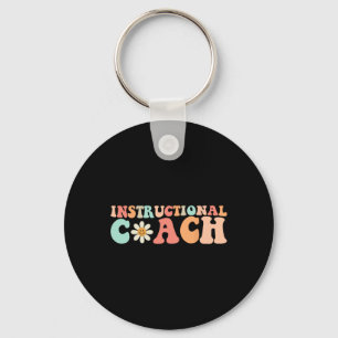 Cute Groovy Instructional Coach Crew Retro Back to Keychain