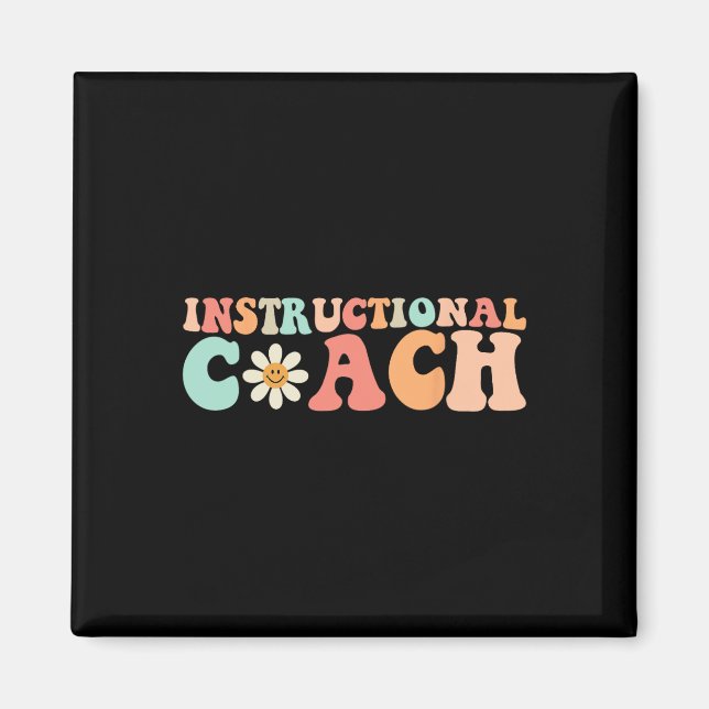 Cute Groovy Instructional Coach Crew Retro Back to Magnet (Front)
