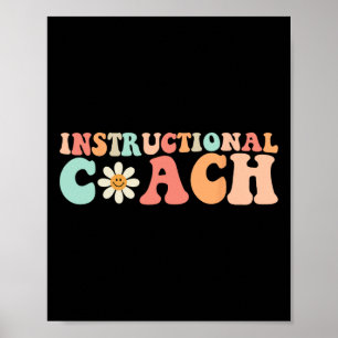 Cute Groovy Instructional Coach Crew Retro Back to Poster