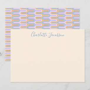 Cute Groovy Lavender Geometric Art Personalized Card