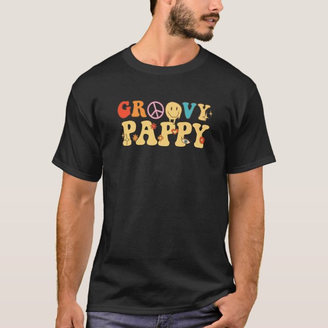Cute Groovy Pappy Retro Groovy Retro T-Shirt (Front)