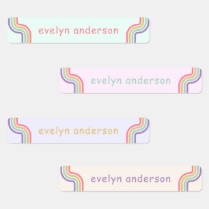 Cute Groovy Retro Colourful Custom Name Waterproof
