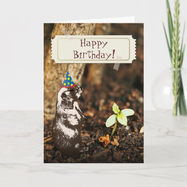 Cute Groundhog Birthday Card (Front)