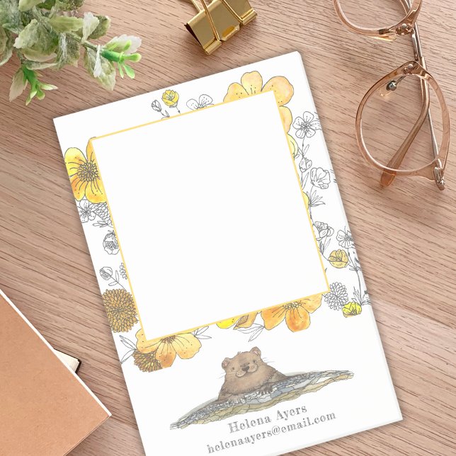 Cute Groundhog Personalized Teacher Post-it Notes (Creator Uploaded)