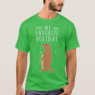 Cute Groundhog Rodent Favourite Holiday Happy Grou T-Shirt