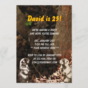 Cute Groundhogs Birthday Party Invitation