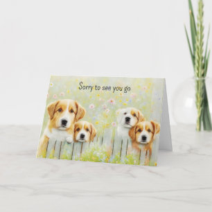 Cute Group Dogs Retirement New Job Card