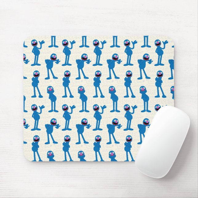 Cute Grover Pattern Mouse Pad (With Mouse)