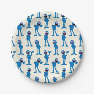 Cute Grover Pattern Paper Plate