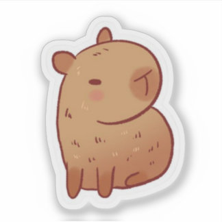 Cute Grumpy Capybara Kawaii Cartoon Sticker