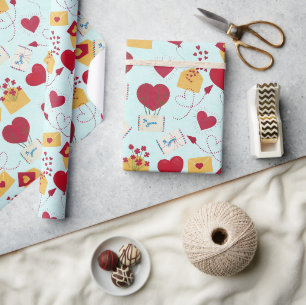 Cute Grungy Pretty Valentine’s Airmail Love Letter Wrapping Paper