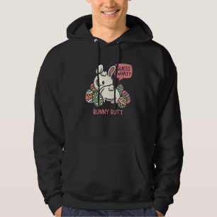 Cute Guess What Bunny Butt Happy Easter Hoodie