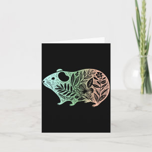 Cute Guinea G Botanical Cottagecore Patel Colors F Card