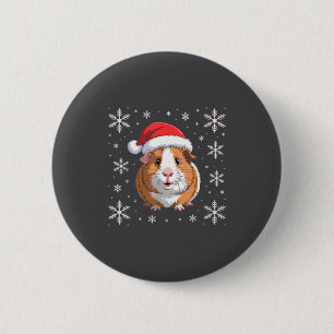 Cute Guinea G Wearing Santa Hat Christmas  2 Inch Round Button