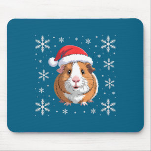 Cute Guinea G Wearing Santa Hat Christmas Mouse Pad