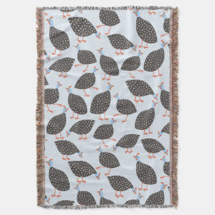 Cute Guinea Hen Bird Throw Blanket