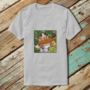 Cute Guinea Pig 100% Veggie Carrot Cartoon T-Shirt