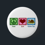 Cute Guinea Pig 2 Inch Round Button<br><div class="desc">Peace Love Guinea Pigs. A pretty peace sign,  heart,  and a cute guinea pig pet.</div>