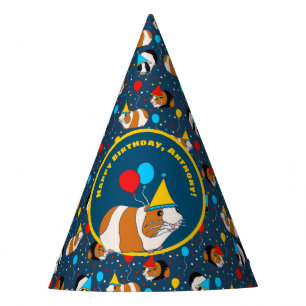 Cute Guinea Pig and Balloons Birthday Party Hat