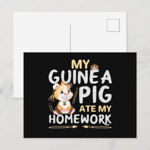 Cute Guinea Pig Ate My Homework Postcard
