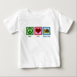Cute Guinea Pig Baby T-Shirt<br><div class="desc">Peace Love Guinea Pigs. A pretty peace sign,  heart,  and a cute guinea pig pet.</div>