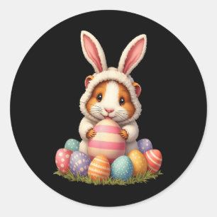 Cute Guinea Pig Bunny Easter Guinea Pig Happy East Classic Round Sticker
