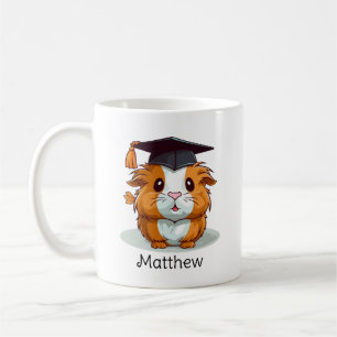 Cute Guinea Pig Cartoon Personalized Graduation Coffee Mug