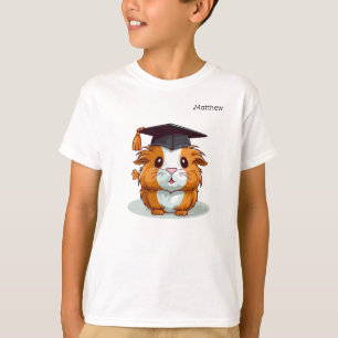 Cute Guinea Pig Cartoon Personalized Graduation T-Shirt