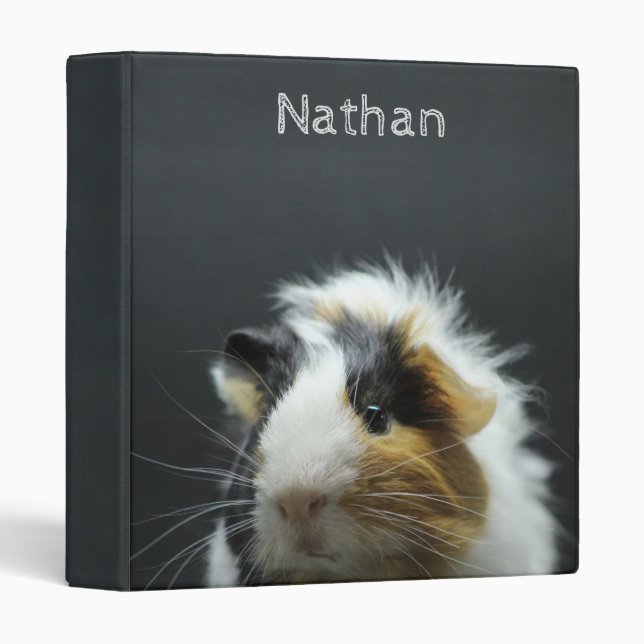 Cute Guinea Pig Chalkboard Personalised Binder (Front/Spine)