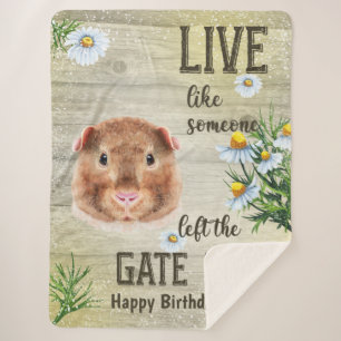 Cute Guinea pig Country Style Positive Quote  Sherpa Blanket