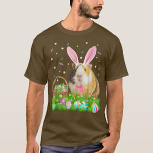 Cute Guinea Pig Easter Day Bunny Eggs Easter 738 T-Shirt