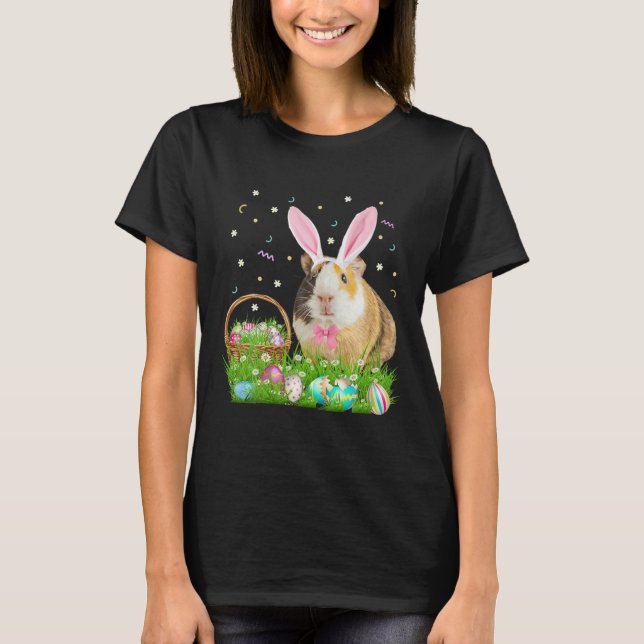 Cute Guinea Pig Easter Day Bunny Eggs Easter Costu T-Shirt (Front)