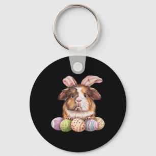 Cute Guinea Pig Easter Guinea Pig Eggs Bysket Bunn Keychain