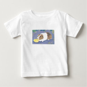 Cute Guinea Pig Eating Orange Slice Painting Baby T-Shirt