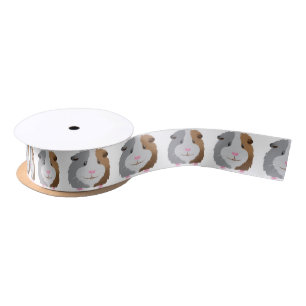 cute guinea pig face satin ribbon