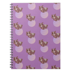 Cute Guinea Pig Fitness Exercise Ball Purple Notebook