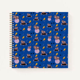Cute Guinea Pig Fitness Exercise Ball Stars Notebook