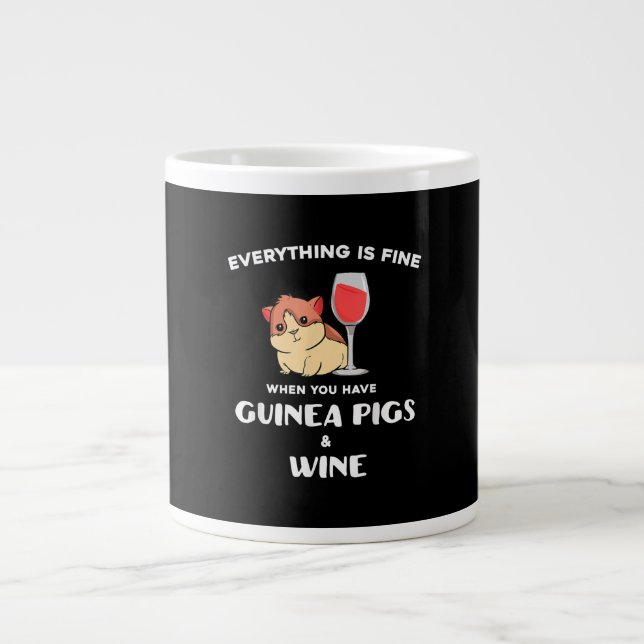 Cute Guinea Pig Gift  Wine Lover Large Coffee Mug (Front)