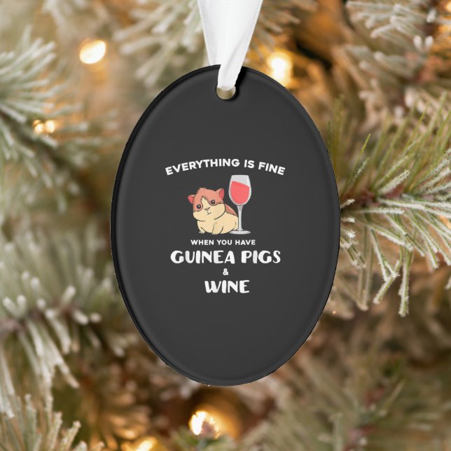 Cute Guinea Pig Gift  Wine Lover Ornament (Tree)