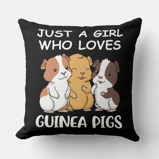 Cute Guinea Pig Gifts Girls Kawaii Guinea Pig Gift Throw Pillow (Front)
