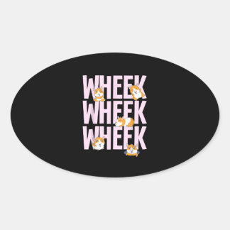 Cute Guinea Pig Hamster Oval Sticker