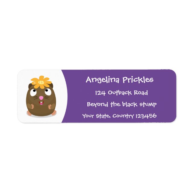 Cute guinea pig happy cartoon illustration (Front)