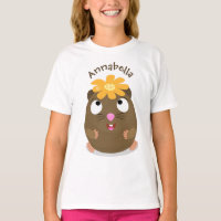 Cute guinea pig happy cartoon illustration