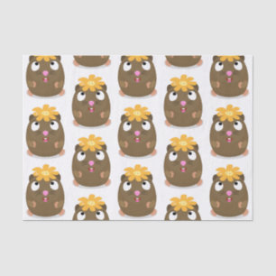 Cute guinea pig happy cartoon illustration tissue paper